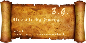 Bisztriczky György névjegykártya